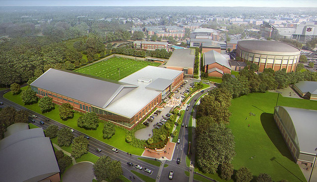 An artist’s rendering shows the Auburn University’s Football Performance Center that is scheduled for completion fall 2022.