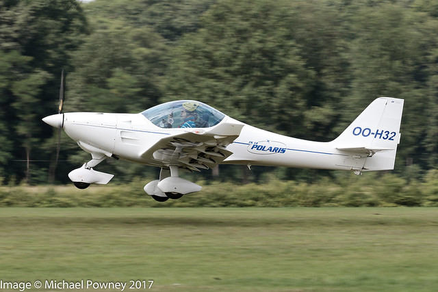 OO-H32 - 2004 build B & F Funk FK-14 Polaris, departing from Schaffen-Diest during the the 2017 International Old Timer Fly-In
