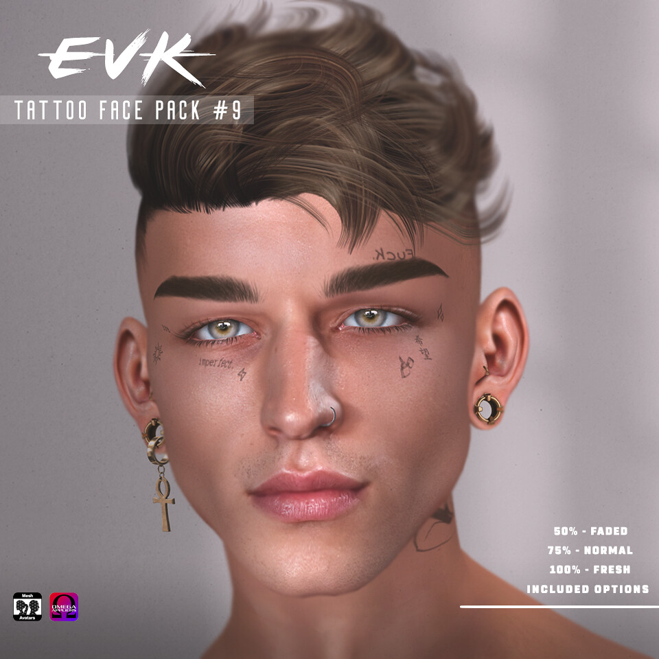 [ E V K ] Tattoo Face Pack #9