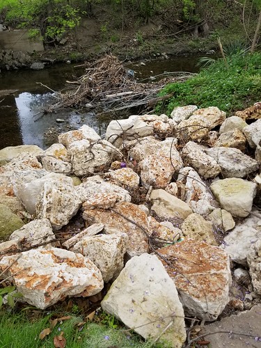 rocks on creek bank