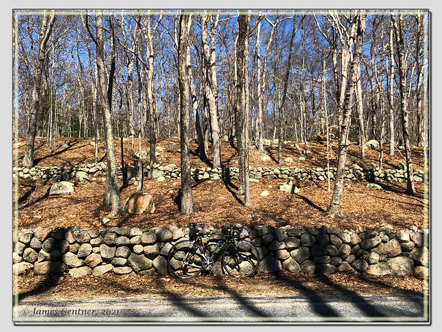 Stone walls with bicycle