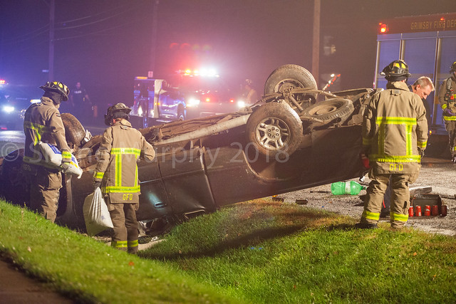 Vehicle Rollover in front of Mountainview Church in Grimsby