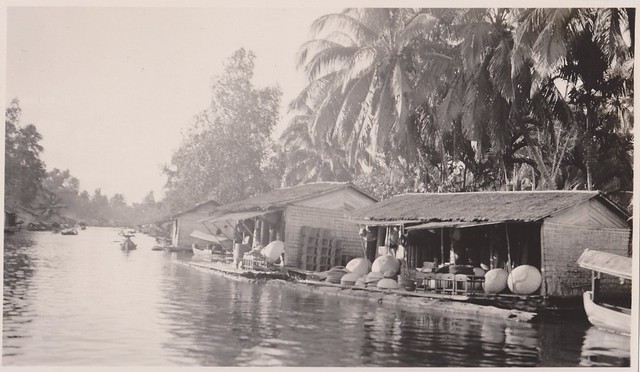 River with shops near Banjarmasin, 1932