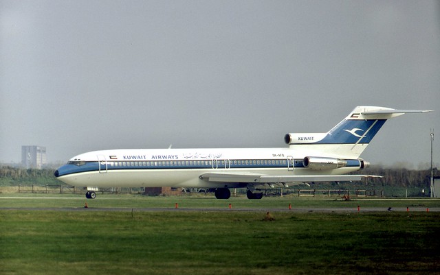Rare bird! Kuwait Airways 9K-AFB Boeing 727-269 staging through London Heathrow on its delivery flight :)