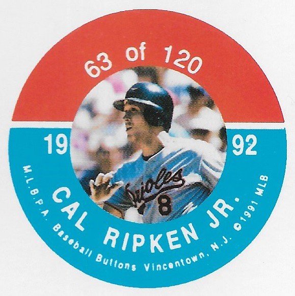 1992 JKA Vincentown Button Proof Square - Ripken Jr, Cal