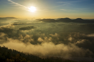 Morning fog in Saxon Switzerland