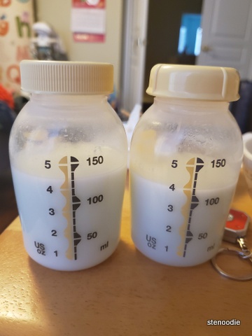 Breastmilk from both breasts