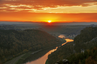 Sunset over the Elbe