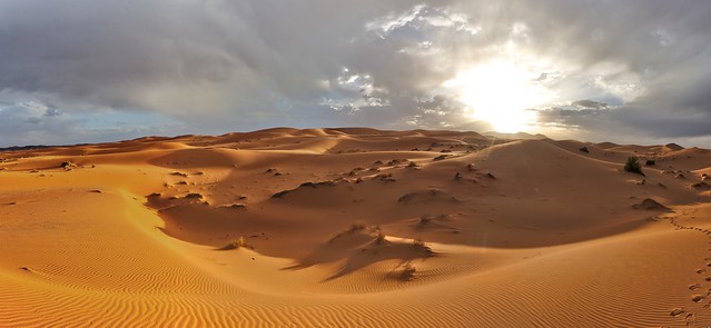 Desert sunset Merzouga Morocco
