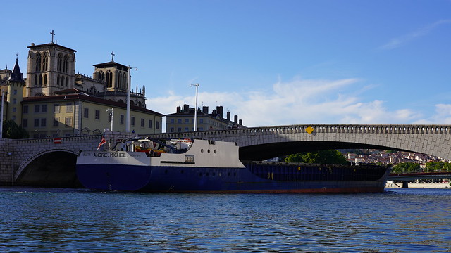 Cargo sous le pont Bonaparte