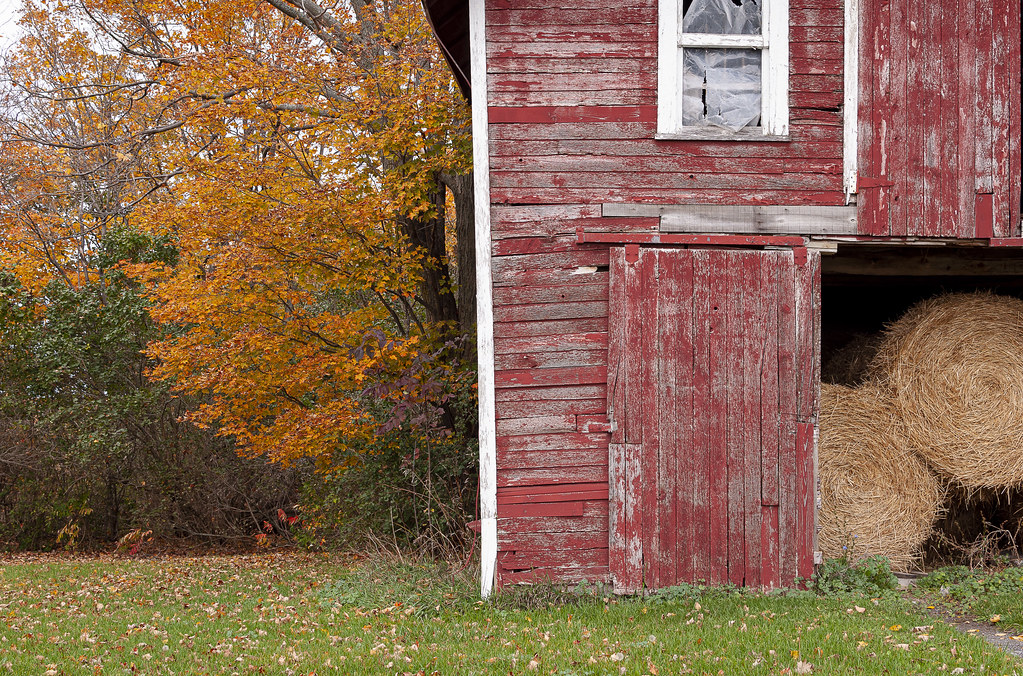 Red Barn with Hay Bales, Prince Edward County