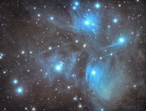 pleiades m45 cluster space stars astrophotography astronomy reflection cosmos longexposure
