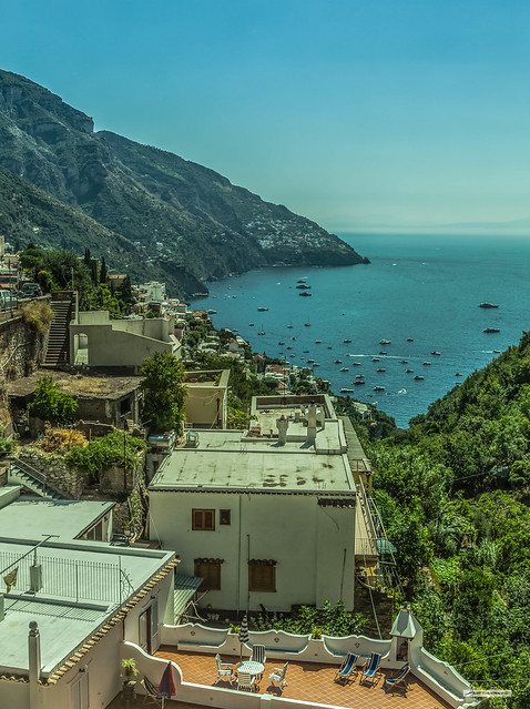 A view from Positano to the village of Vettia Maggiore on the incomparable Amalfitana Coast, Italy.