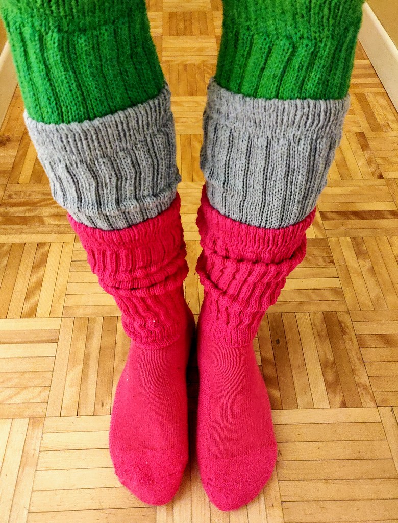 Layered slouch socks combo | longsocksfan | Flickr