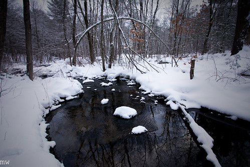 deep brook snow creek new england nature landscape winter