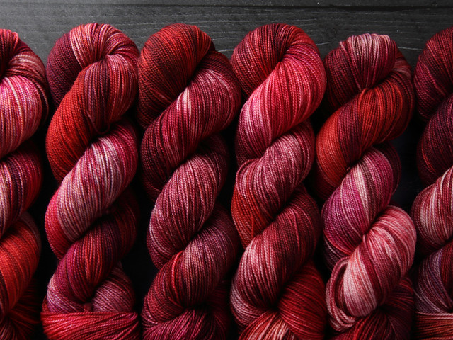 Favourite Sock – hand-dyed superwash merino wool yarn 4 ply/fingering 100g – ‘Cherry Tree’