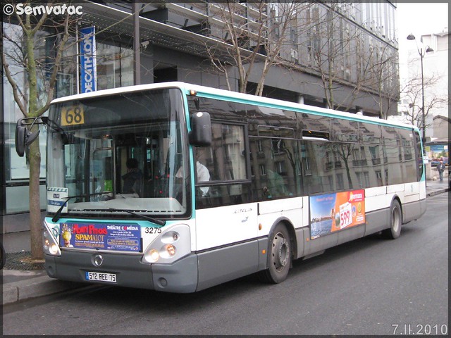 Irisbus Citélis Line – RATP (Régie Autonome des Transports Parisiens) / STIF (Syndicat des Transports d'Île-de-France) n°3275
