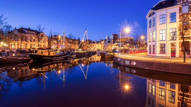 Blue hour boats, Noorderhaven, Groningen, the Netherlands