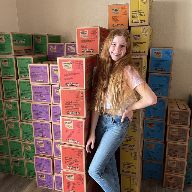 Olivia & her Girl Scout Cookies!