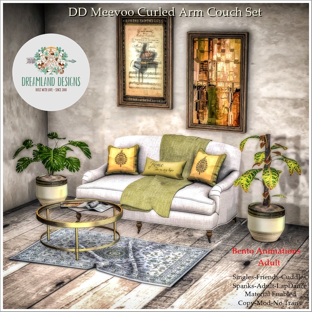 DD Meevoo Curled Arm Couch Set Adult Ad