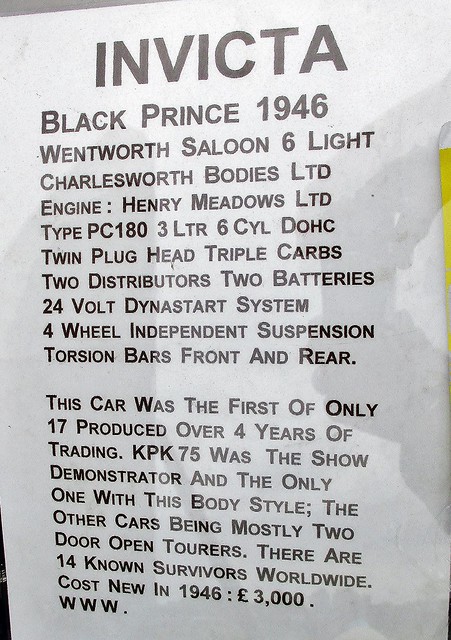 1946 Invicta Black Prince