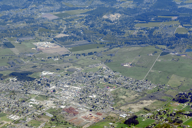 Aerial view of Molalla, Oregon
