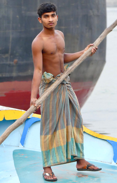 Boat man at Barisal Port
