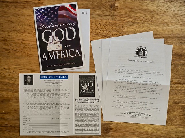 Rediscovering God in America a project of Citizens United Foundation, full mailpiece
