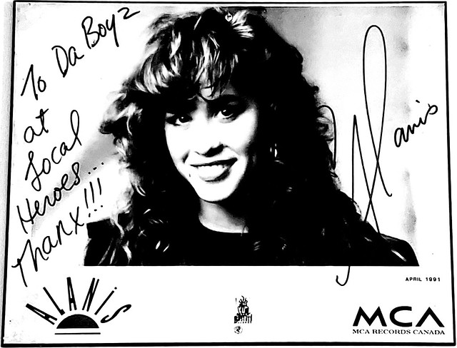 Autographed poster of Ottawa's own Alanis Morissette