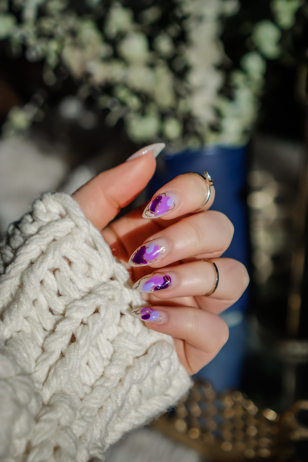 Manicure of the Month: Purple Spring Nails | Pastel Nails | Abstract Nail Art | Purple and Gold Nail Design | Almond Nails | Nail Ideas for Spring | Easter Nails