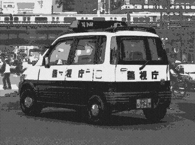 1:24 Daihatsu „Move“ (L600), operated by the Tokyo Metropolitan Police Department (警視庁, Keishichō), late Nineties (what-if/modified Aoshima kit)