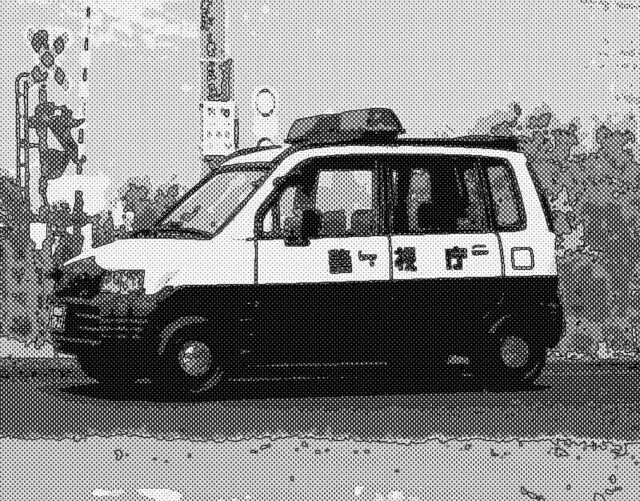 1:24 Daihatsu „Move“ (L600), operated by the Tokyo Metropolitan Police Department (警視庁, Keishichō), late Nineties (what-if/modified Aoshima kit)