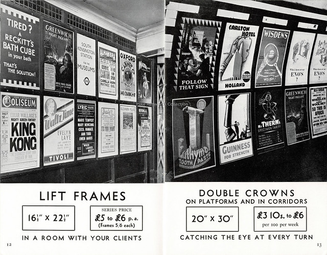 London Passenger Transport Board - a few facts about the Commercial Advertising Service : booklet, c1933 : Lift frames and Double Crowns