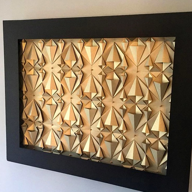 Golden Dimensional Paper Sculpture
