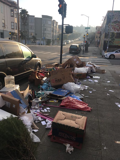 Garbage dumped on a weekly bases on our block in the Bayview San Francisco