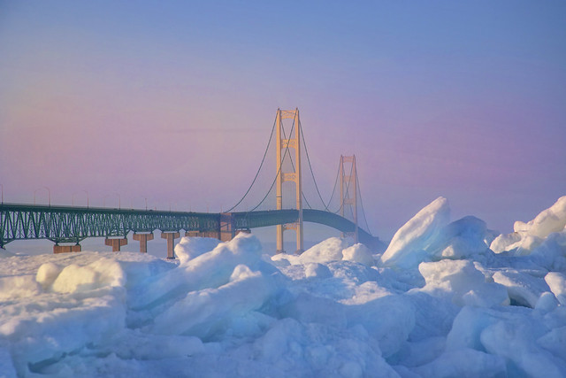 Blue Ice and a Bridge  - February 2021  (Explored)
