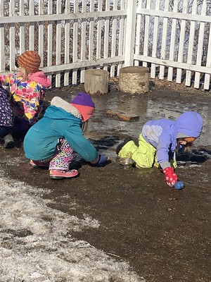 collecting mud