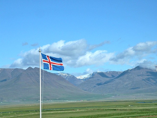 Islande, dans la région de Reykjavik, le drapeau Islandais
