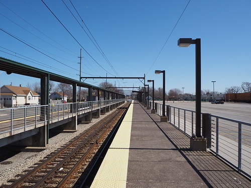 Outbound platform at Hammond, looking east