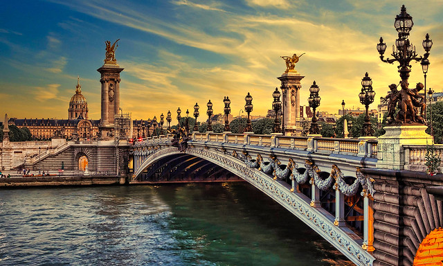 Le Pont Alexandre III on River Seine, Paris, France