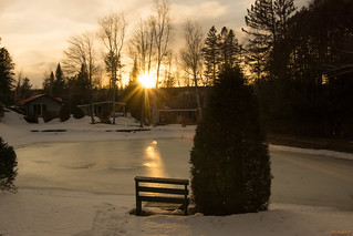Coucher de soleil sur le lac, sunset  - Beauce, Canada - 3333