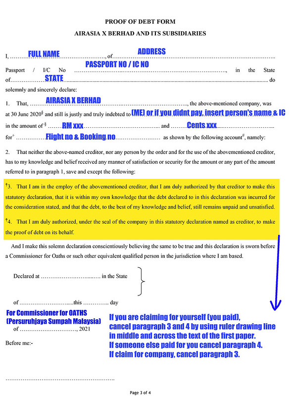 AAX - Proof Of Debt Form Page 3