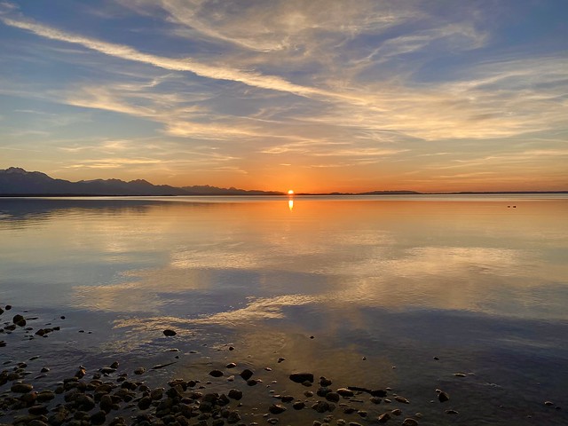 Sunset at the Chiemsee lake