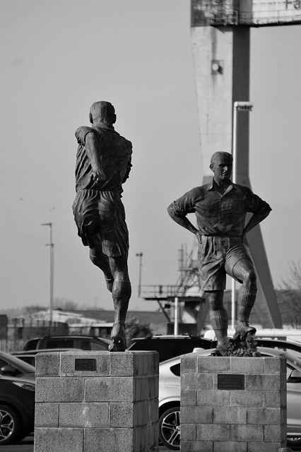 Wilf Mannion & George Hardwick Statue's in Middlesbrough, North East, UK