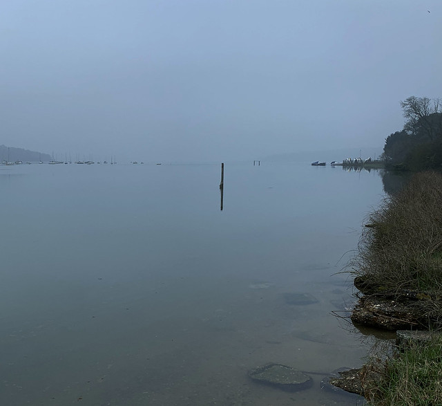 Misty afternoon on The Strand. River Orwell, Wherstead