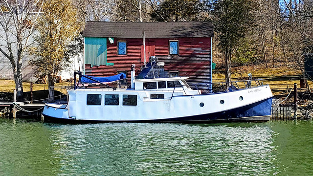 Boat docked in the Lynn River