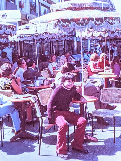Me at a café on the Champs-Élysées in Paris in the 1970's