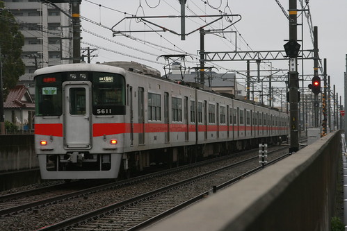 Sanyo Electric Railway 5000 series (3rd ver) near Sanyo-Himeji.Sta, Himeji, Hyogo, Japan /March 21, 2021
