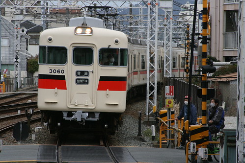 Sanyo Electric Railway 3050 series (3rd ver) in Shikama.Sta, Himeji, Hyogo, Japan /March 20, 2021
