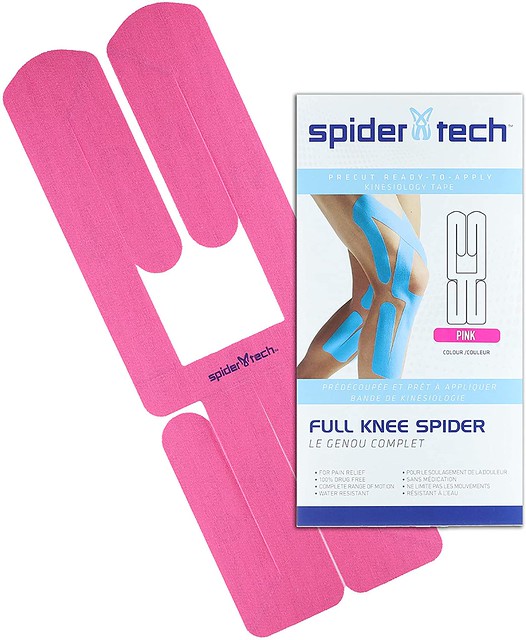 SpiderTech_Precut Full Knee Tape_Kinesiology Tape_Pink